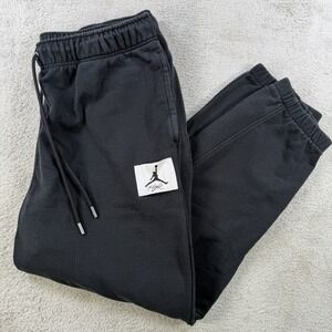 Air Jordan Joggers Mens 2XL Black Fleece Drawstring Gym Flight Sweatpants